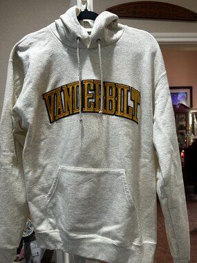 Champion Vanderbilt Hoodie Large Gray Embroidered Spell Out Pullover